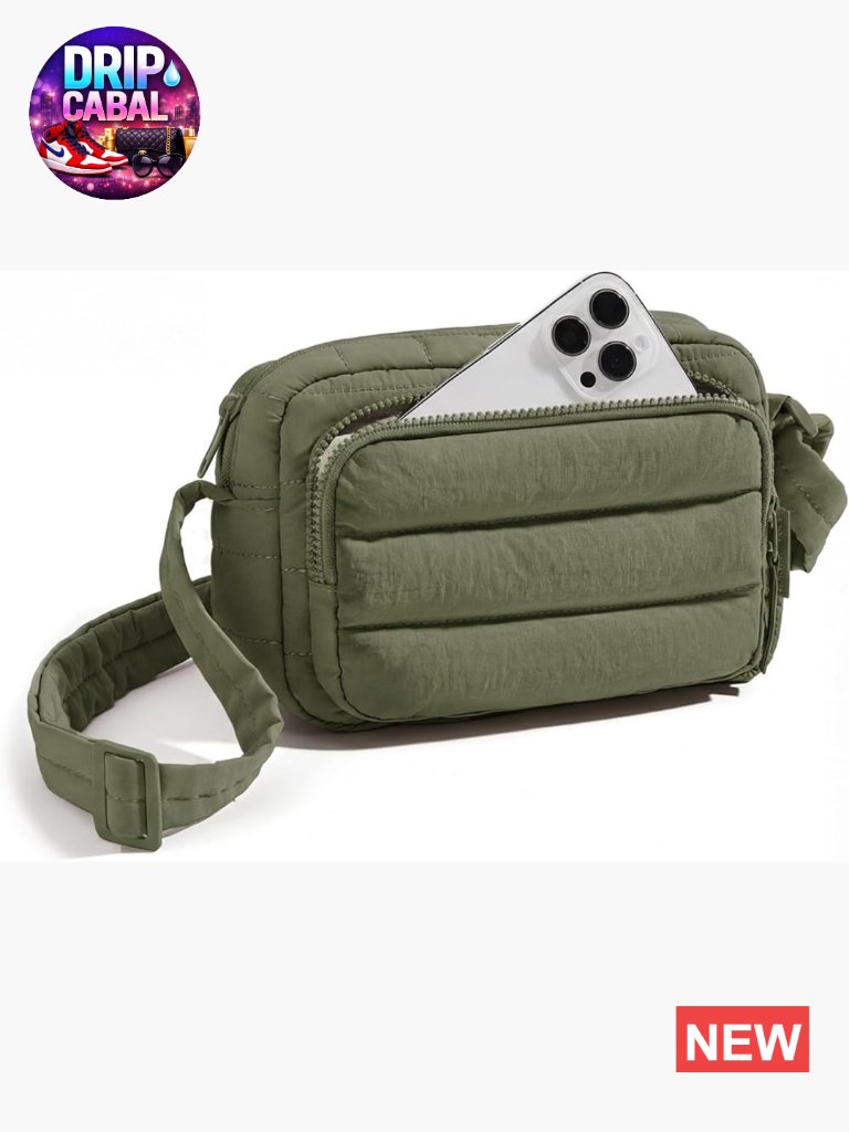 Rfid-Blocking Crossbody Bag With Zipper, Lightweight Water-Resistant Nylon,